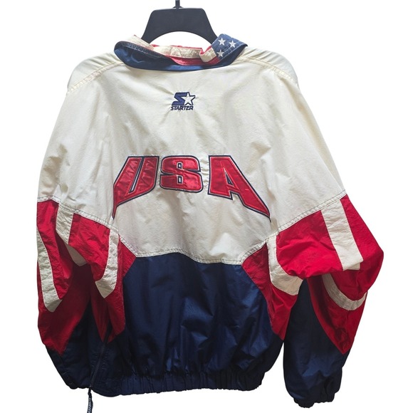 Vintage Starter 1996 Atlanta Olympic Games USA Windbreaker Jacket Mens - Picture 2 of 11